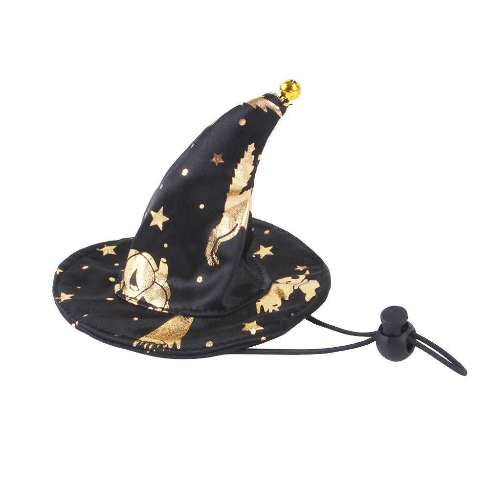 Costume Halloween pour chat – Ensemble Sorcier Doré