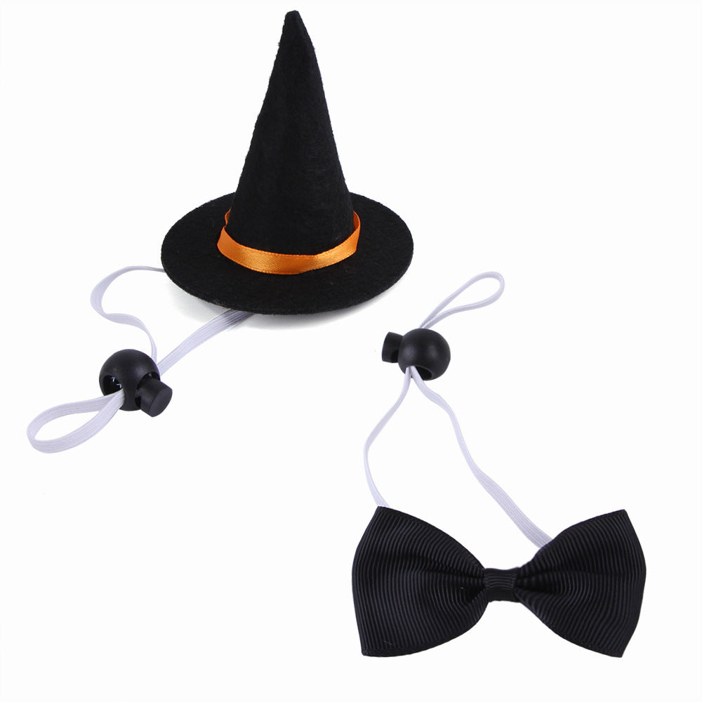 Costume Halloween pour chat – Ensemble Sorcier avec nœud papillon rouge ou noir