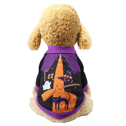 Pull Halloween pour chien et chat – Citrouille & Chat Noir “Trick or Treat”